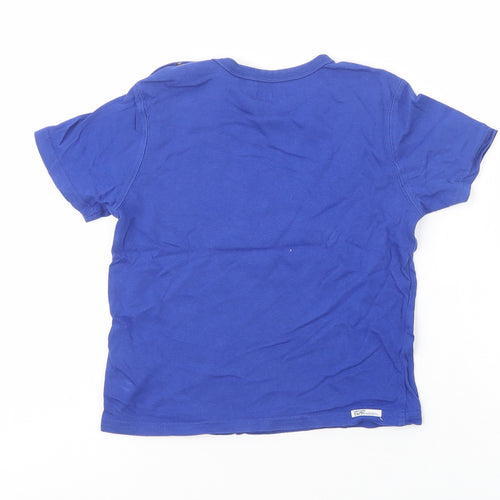Timberland Boys Blue  Cotton Pullover T-Shirt Size 4 Years Crew Neck Snap