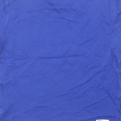 Timberland Boys Blue  Cotton Pullover T-Shirt Size 4 Years Crew Neck Snap
