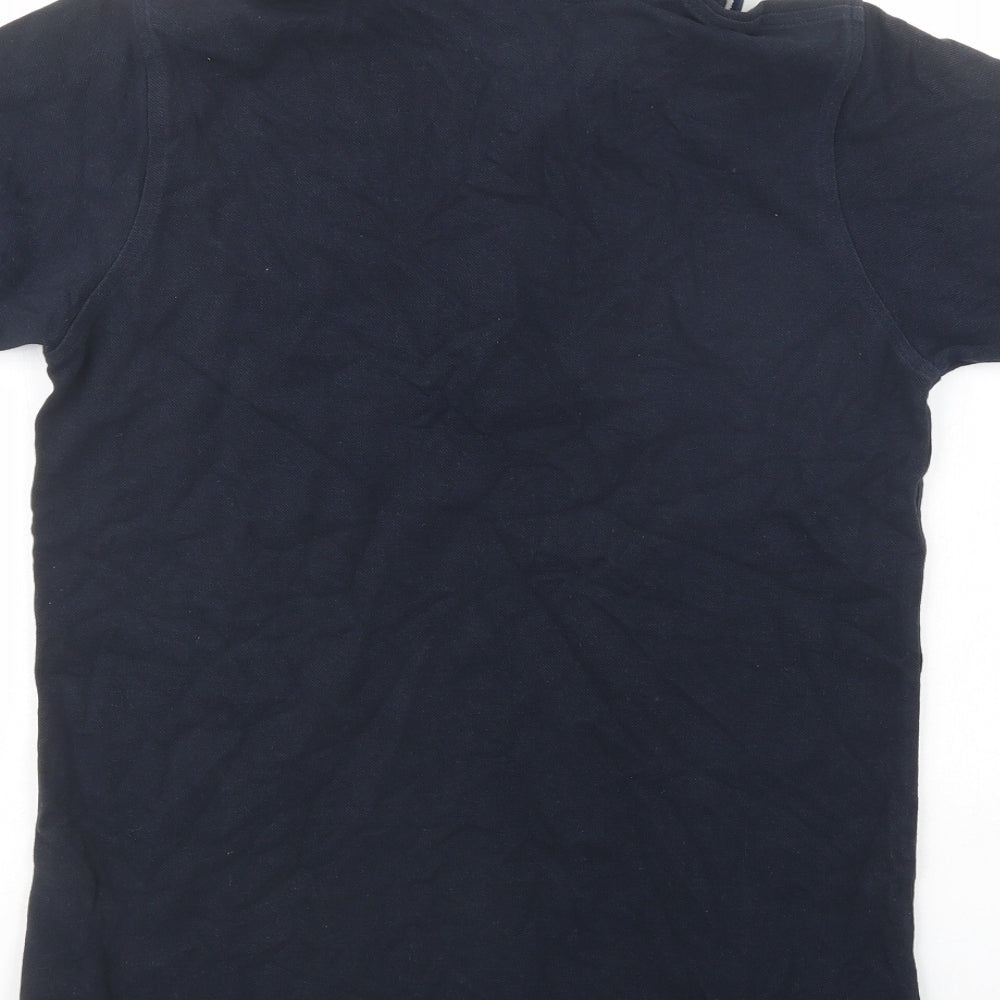 Voi Jeans Mens Blue  Cotton  Polo Size M Collared Button