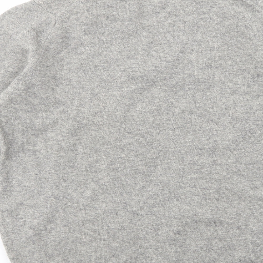 St Michael Mens Grey V-Neck Argyle/Diamond Wool Pullover Jumper Size L