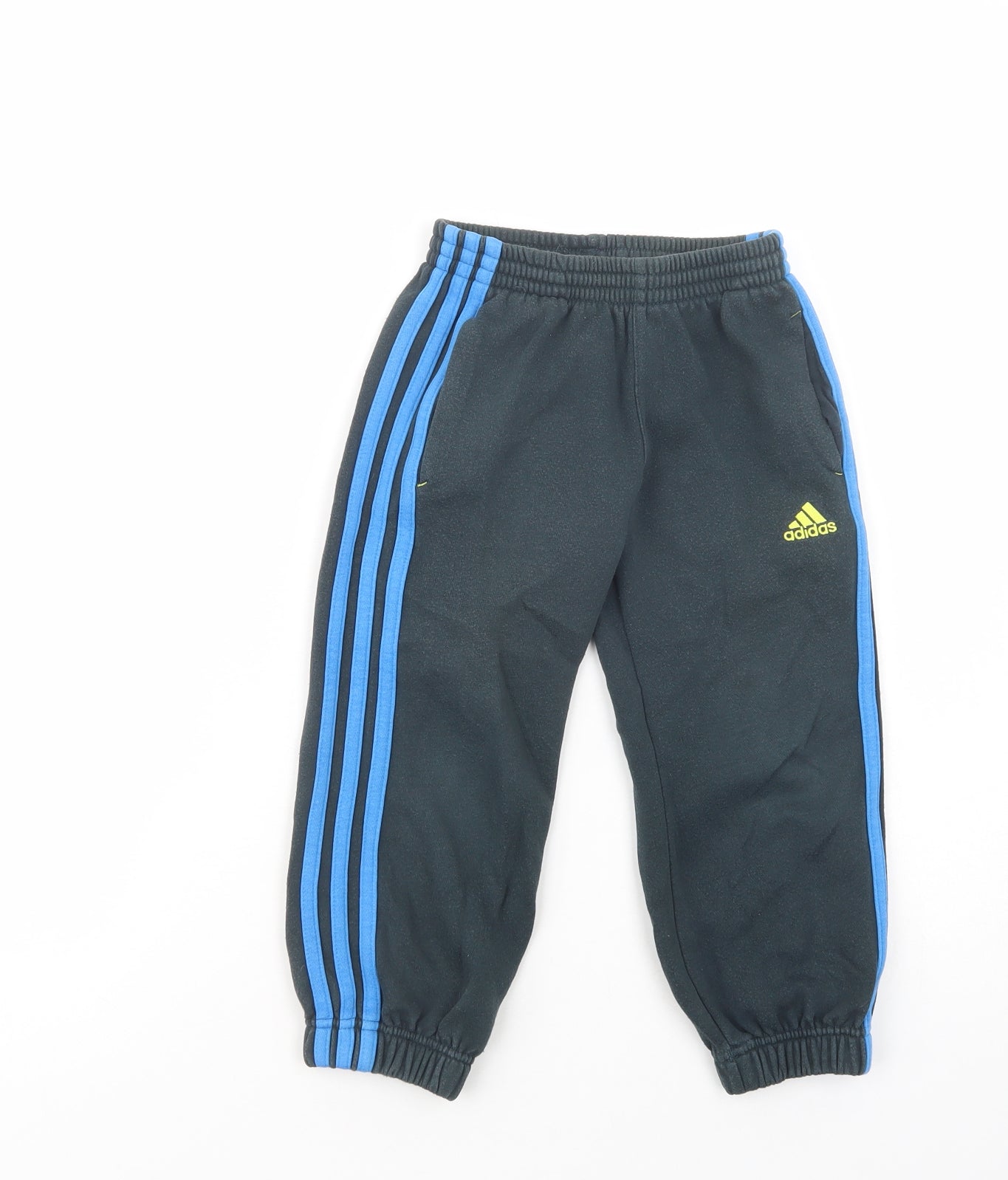 Adisdas Boys Blue  Cotton Jogger Trousers Size 3-4 Years  Regular Drawstring