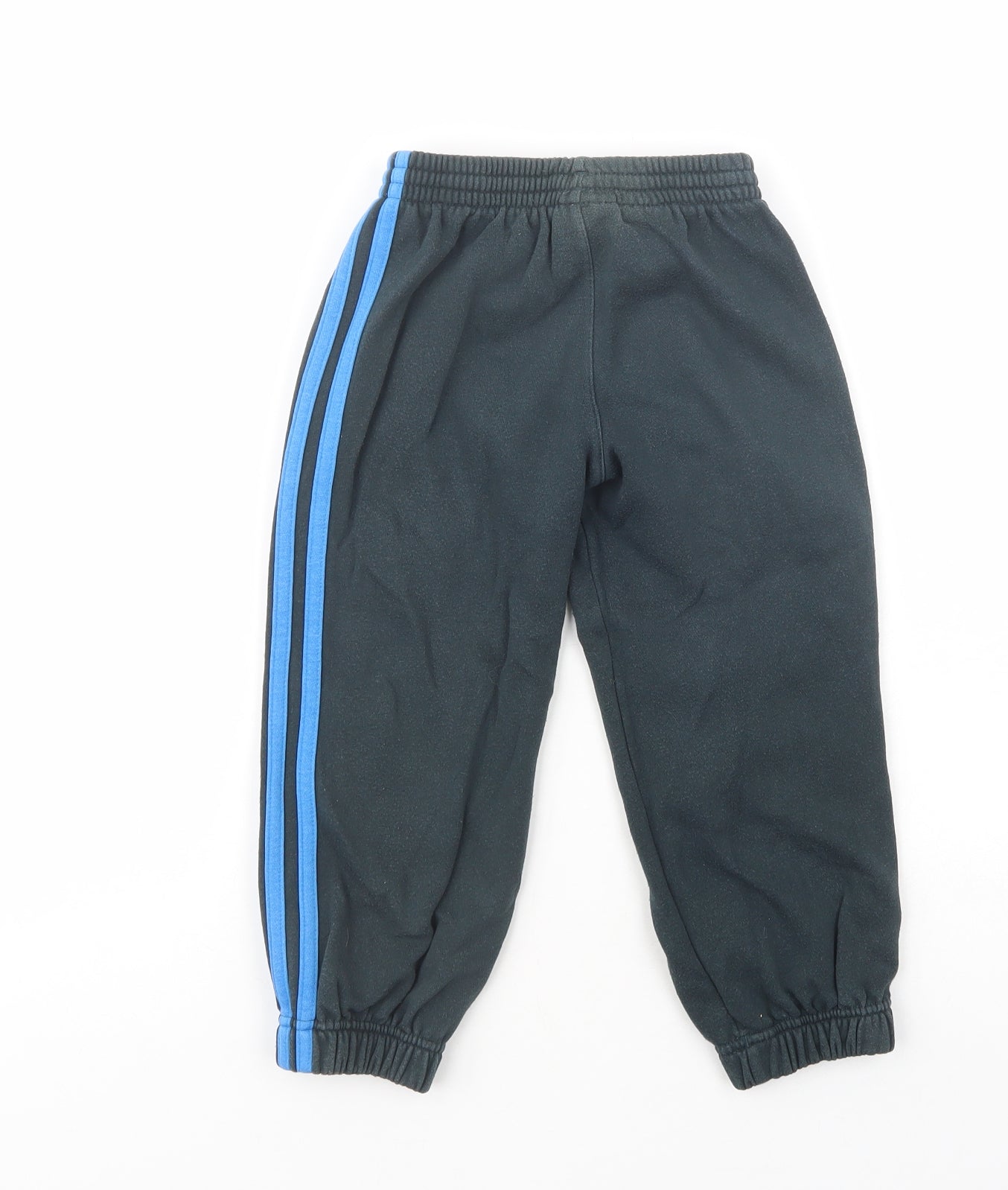 Adisdas Boys Blue  Cotton Jogger Trousers Size 3-4 Years  Regular Drawstring