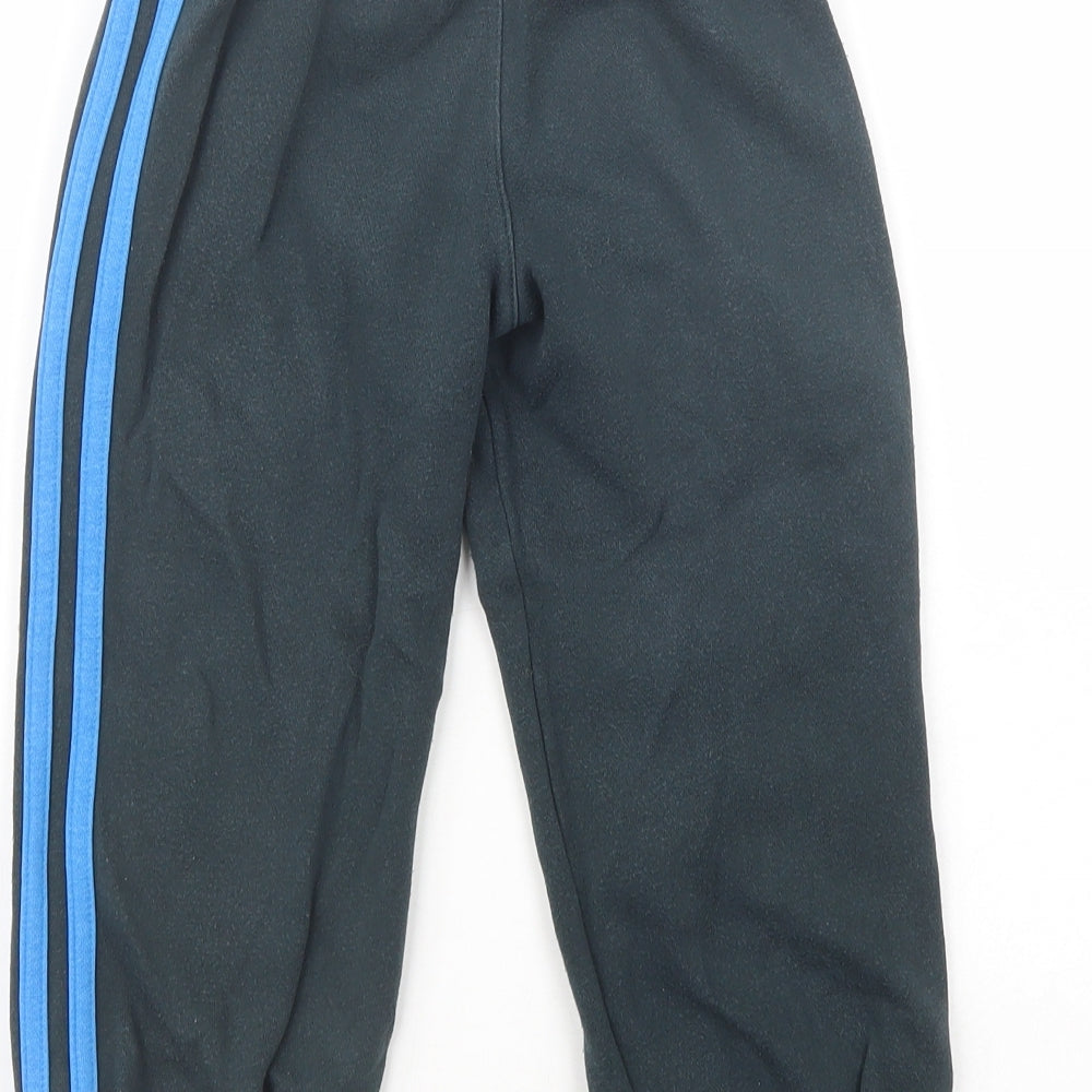 Adisdas Boys Blue  Cotton Jogger Trousers Size 3-4 Years  Regular Drawstring