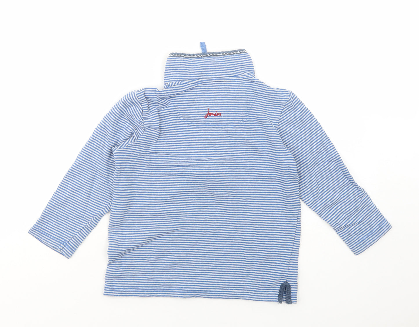 Joules Boys Blue Striped Cotton Pullover Sweatshirt Size 5 Years  Zip