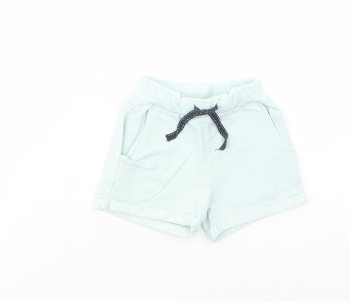 name it Baby Green  Cotton Cropped Leggings Size 12-18 Months  Drawstring