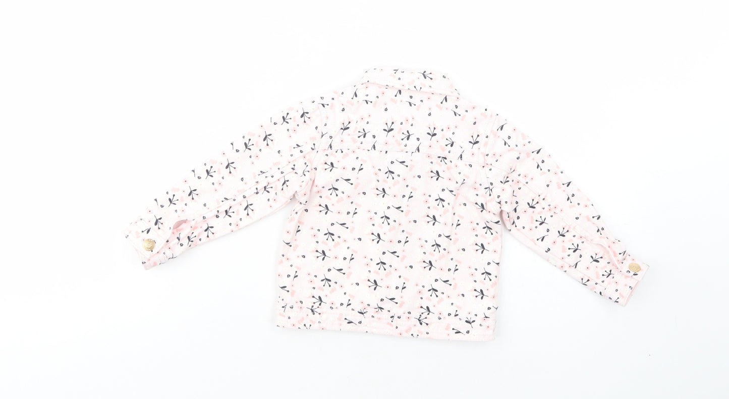 So Cute Baby Pink Floral  Jacket  Size 9-12 Months   Button