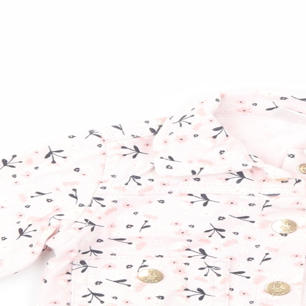 So Cute Baby Pink Floral  Jacket  Size 9-12 Months   Button