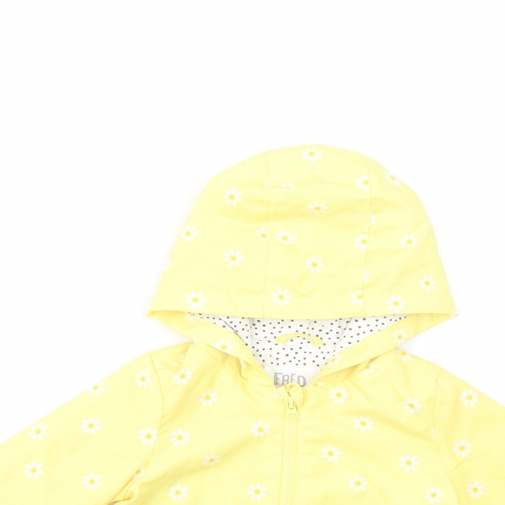 F&F Baby Yellow Floral  Basic Jacket Jacket Size 6-9 Months   Zip - Bunnies