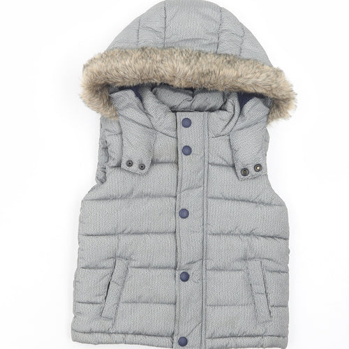 F&F Boys Grey   Gilet Waistcoat Size 2-3 Years  Zip