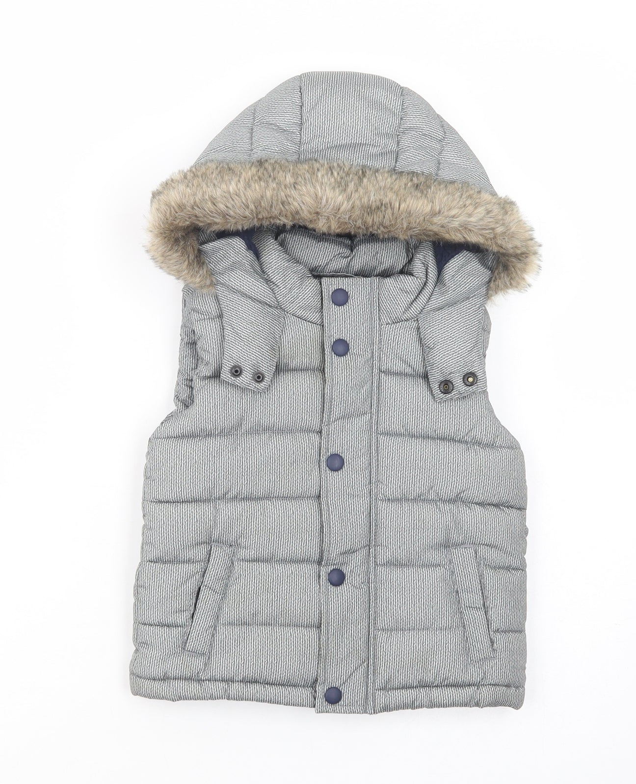 F&F Boys Grey   Gilet Waistcoat Size 2-3 Years  Zip