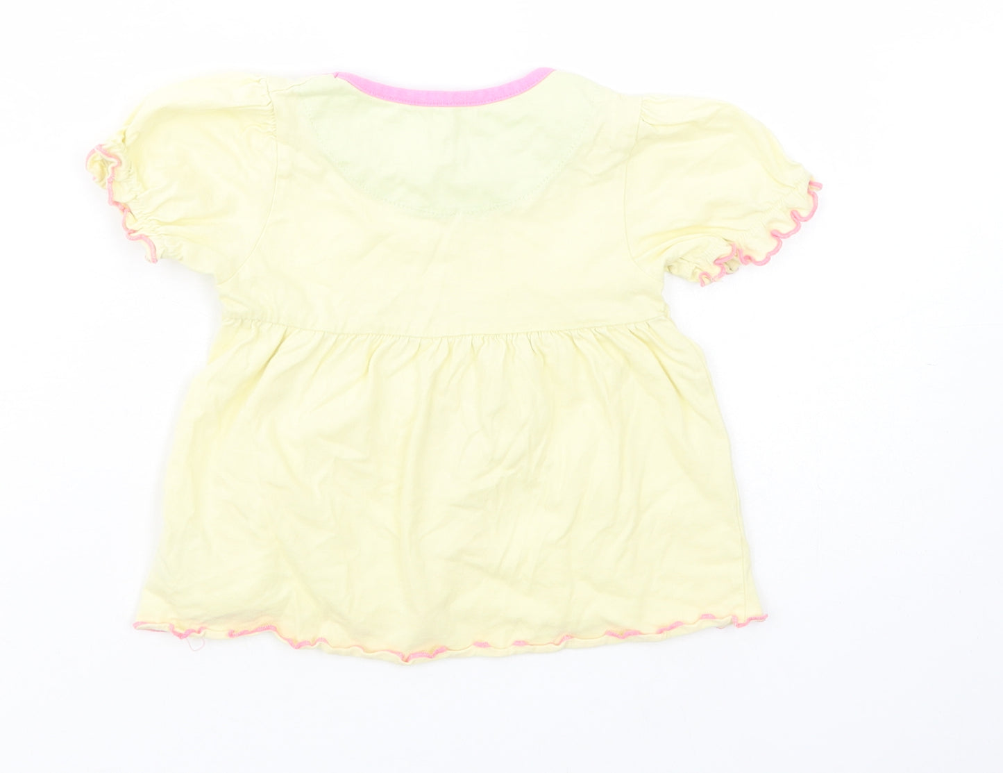 Dunnes Stores Baby Yellow  Cotton Pullover Blouse Size 12-18 Months Crew Neck Pullover - Butterfly