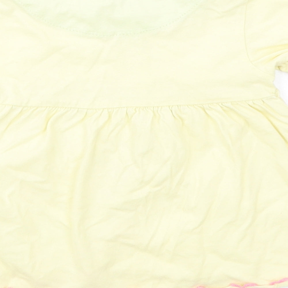 Dunnes Stores Baby Yellow  Cotton Pullover Blouse Size 12-18 Months Crew Neck Pullover - Butterfly