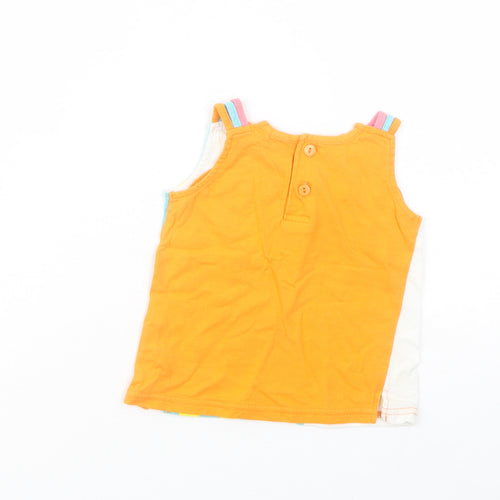 Tutti Nen Baby Multicoloured Geometric Cotton Pullover Tank Size 12 Months Crew Neck Button - Fruits