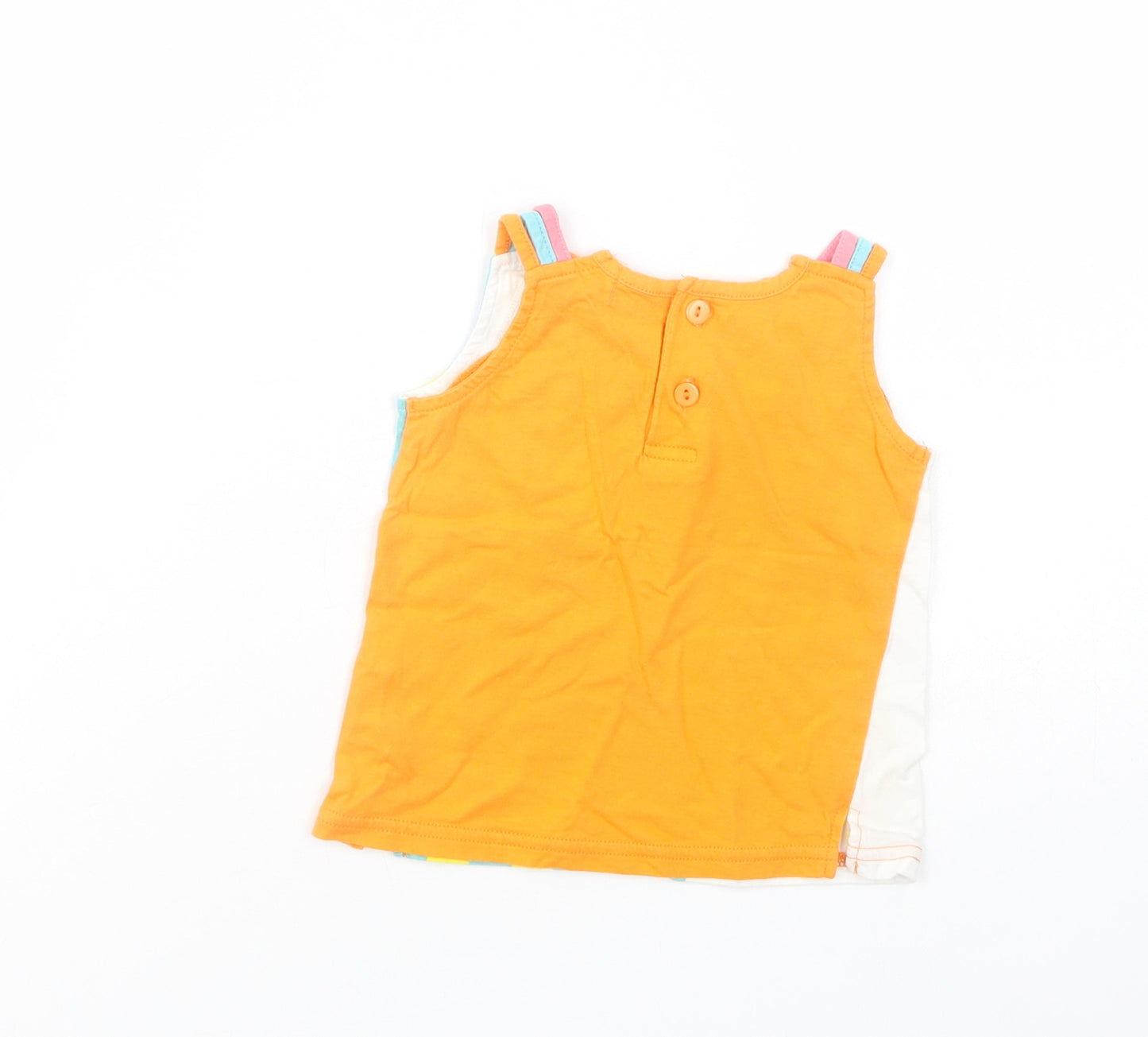 Tutti Nen Baby Multicoloured Geometric Cotton Pullover Tank Size 12 Months Crew Neck Button - Fruits