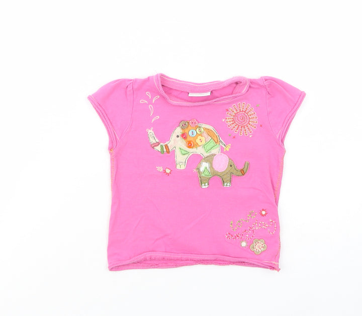 NEXT Baby Pink Cotton Pullover T-Shirt Size 9-12 Months Crew Neck Pullover