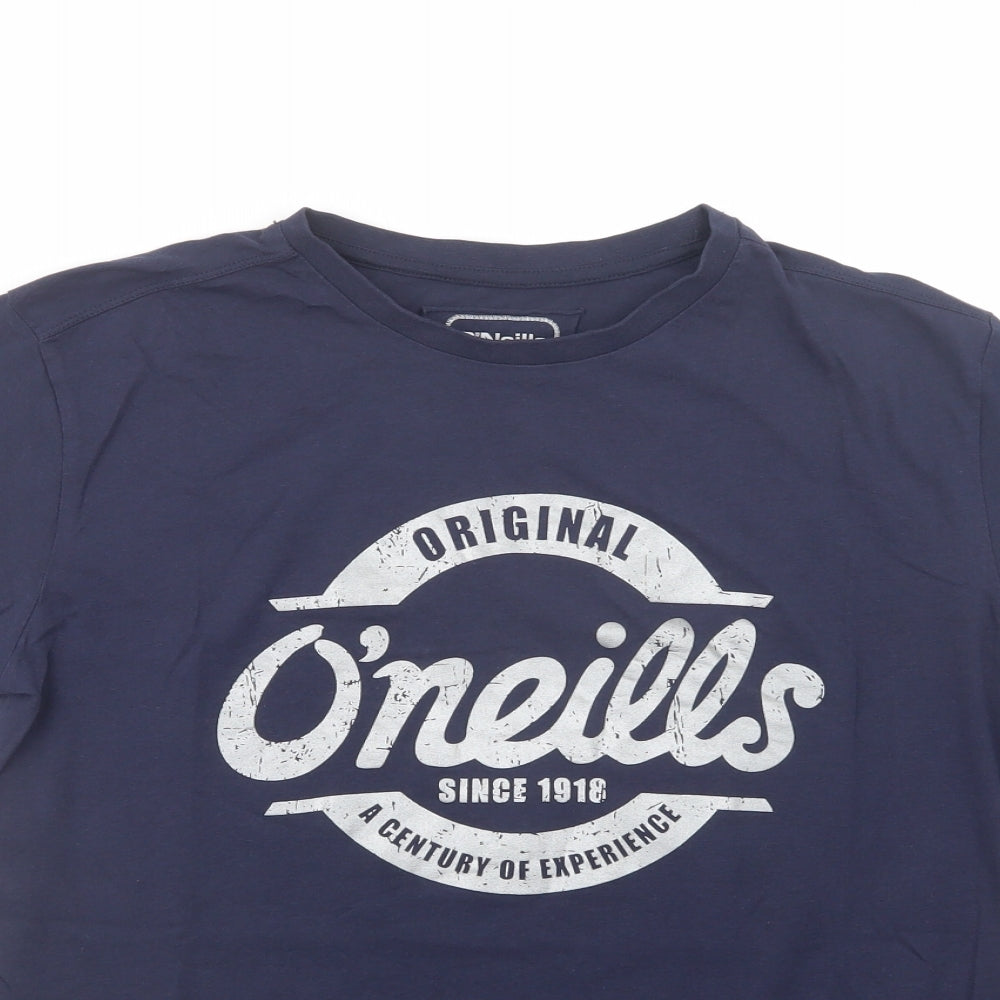 O'Neills Mens Blue  Cotton  T-Shirt Size M Crew Neck