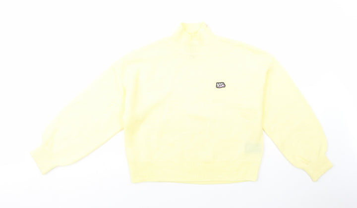 H&M Womens Yellow High Neck  Acrylic Pullover Jumper Size XS   - NYC