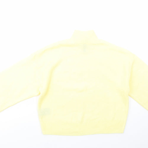 H&M Womens Yellow High Neck  Acrylic Pullover Jumper Size XS   - NYC