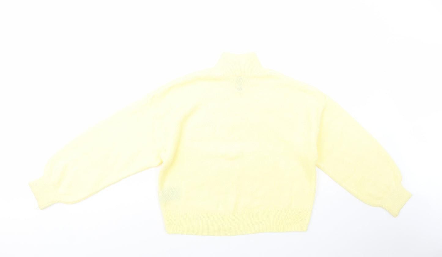 H&M Womens Yellow High Neck  Acrylic Pullover Jumper Size XS   - NYC