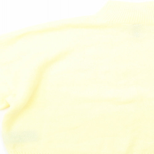 H&M Womens Yellow High Neck  Acrylic Pullover Jumper Size XS   - NYC