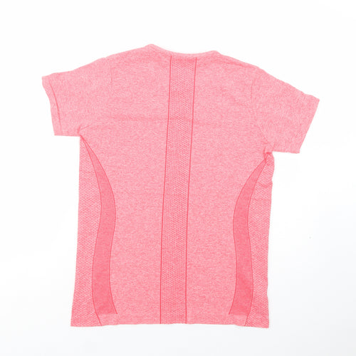 Dunnes Stores Womens Pink  Nylon Pullover T-Shirt Size M Crew Neck Pullover