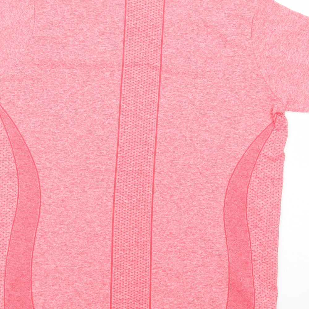 Dunnes Stores Womens Pink  Nylon Pullover T-Shirt Size M Crew Neck Pullover