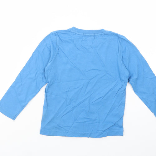 Giordano Boys Blue  Cotton Pullover T-Shirt Size 4 Years Crew Neck Pullover - Born This Cute