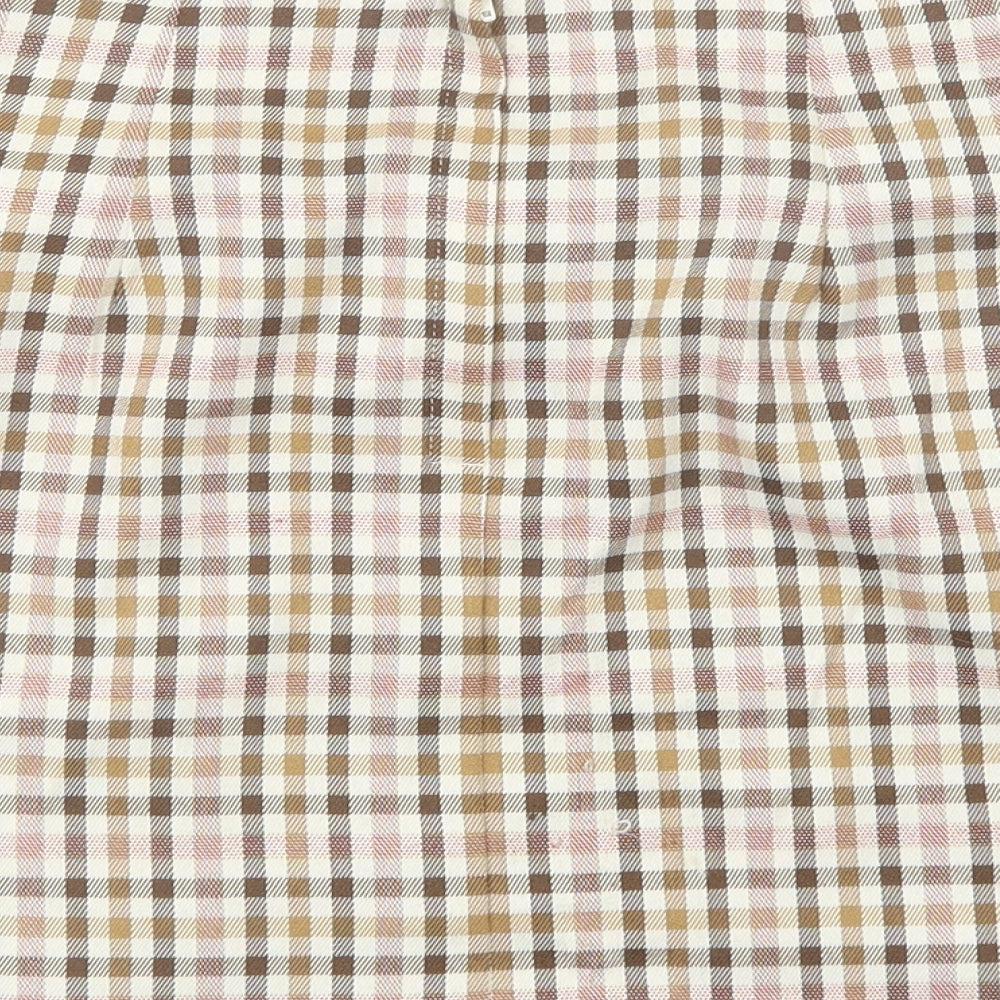 Primark Womens Beige Plaid Polyester Mini Skirt Size 10   Zip
