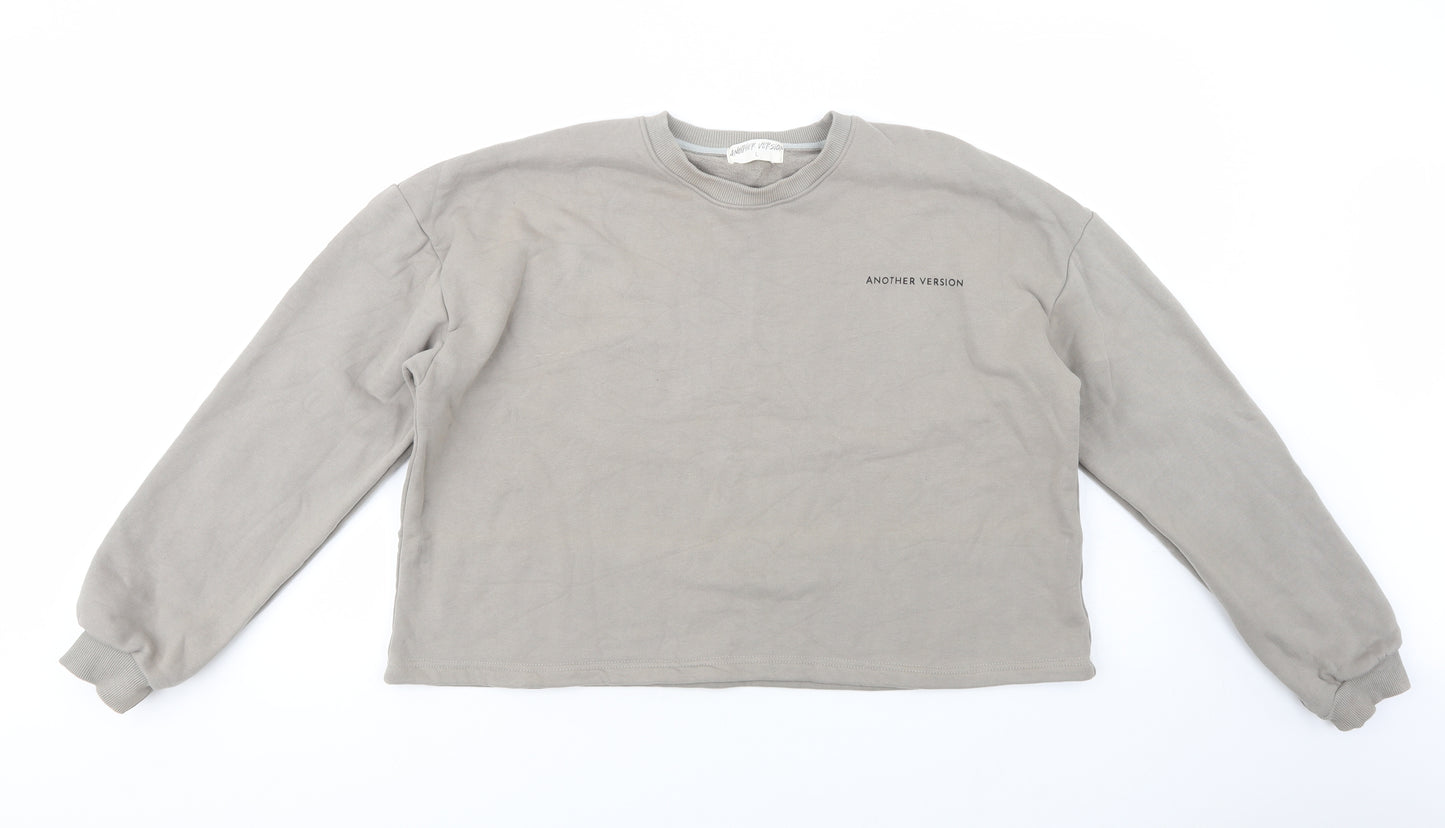 Another Version Womens Grey  Cotton Pullover Sweatshirt Size L  Pullover
