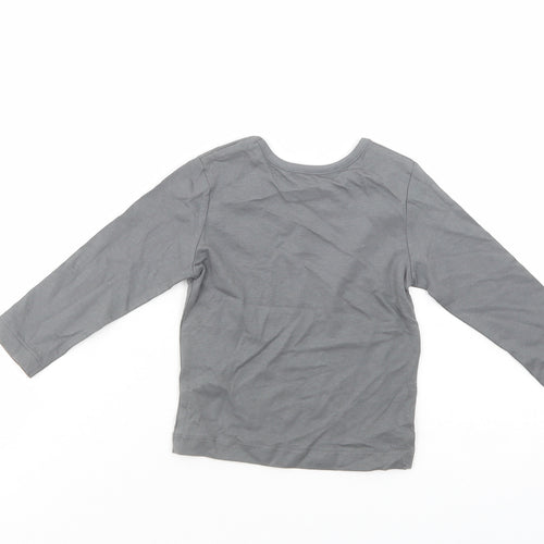 Studio Baby Grey  Cotton Pullover T-Shirt Size 9-12 Months Crew Neck Pullover - Dino