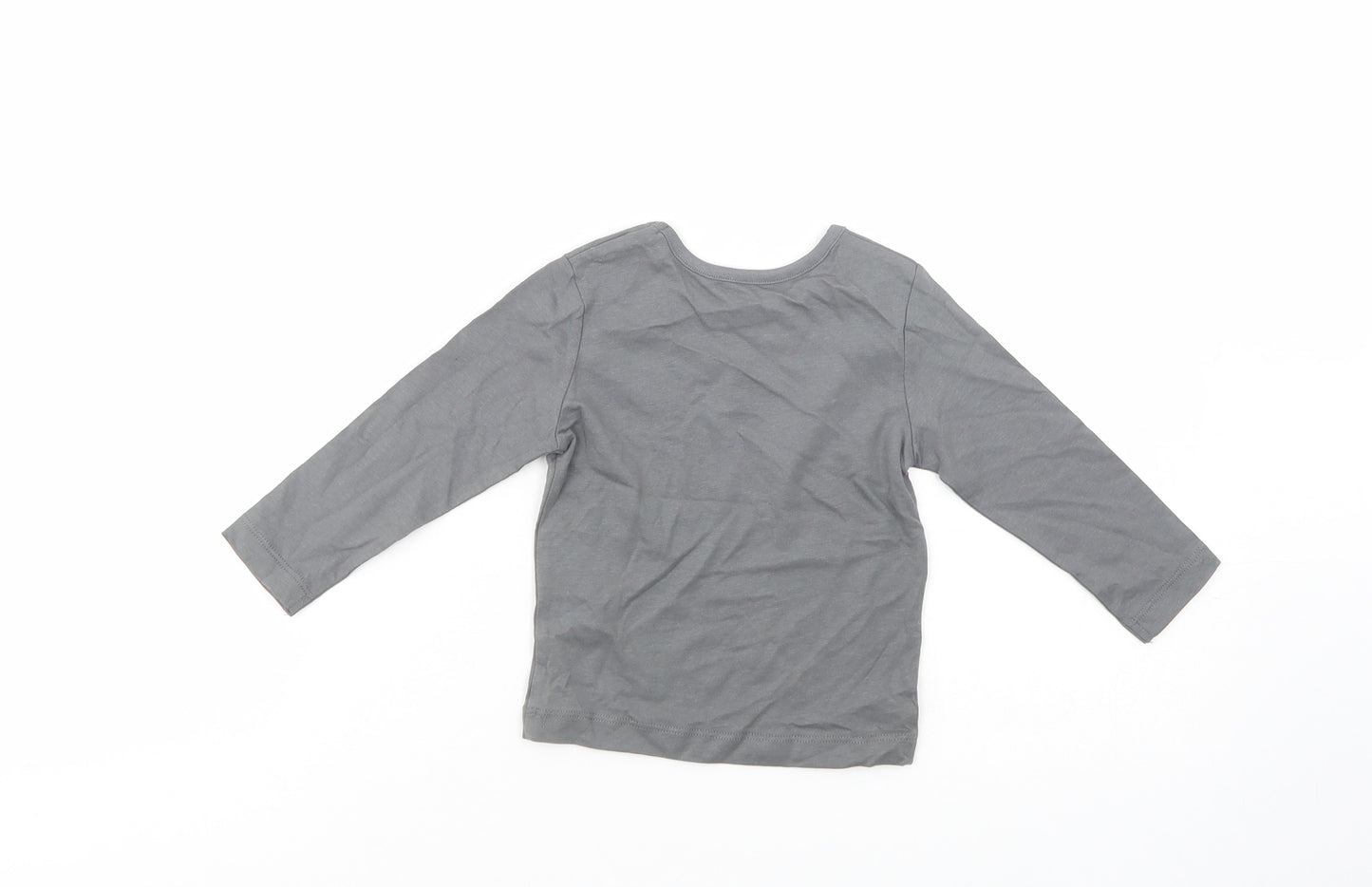 Studio Baby Grey  Cotton Pullover T-Shirt Size 9-12 Months Crew Neck Pullover - Dino