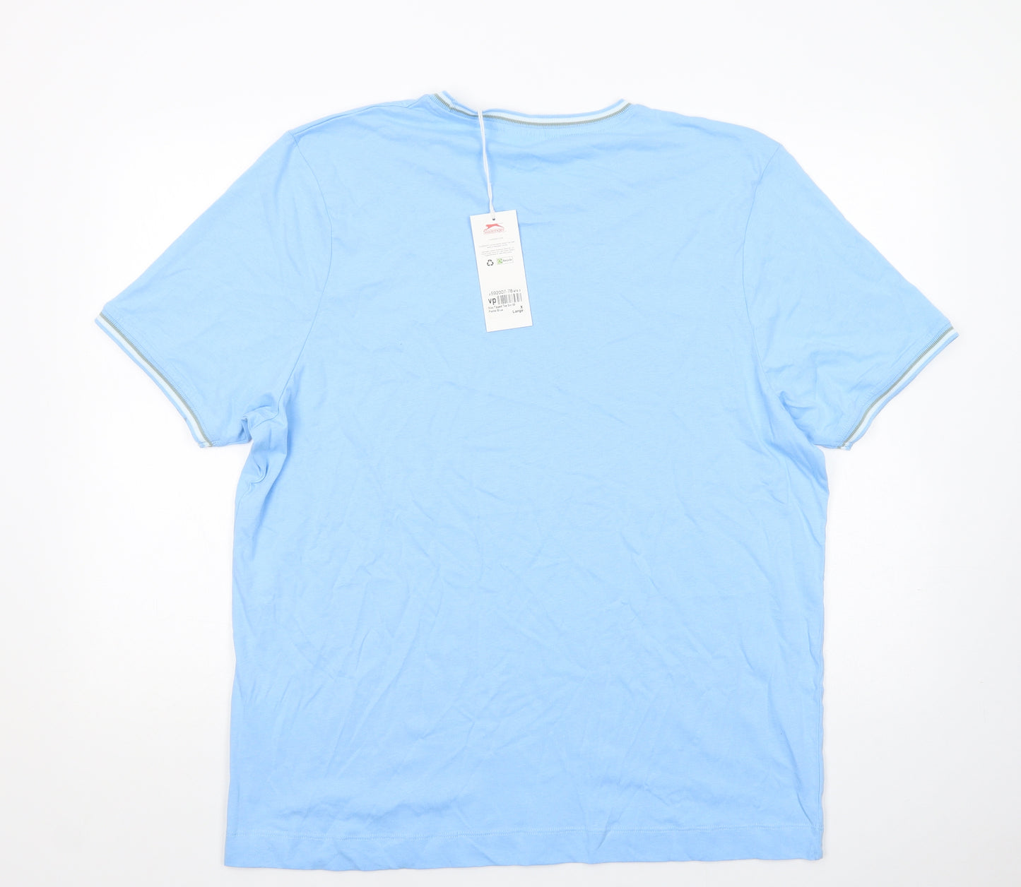 Slazenger Mens Blue  Cotton  T-Shirt Size XL Crew Neck