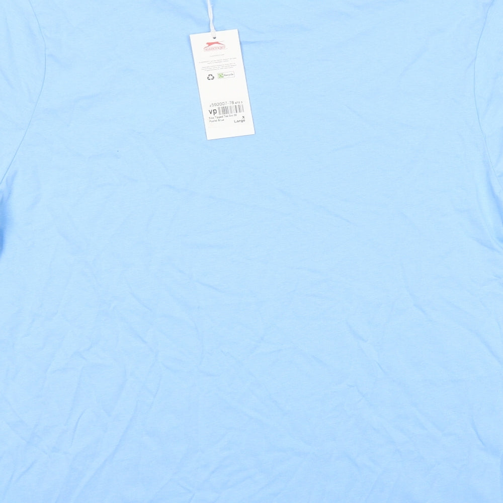 Slazenger Mens Blue  Cotton  T-Shirt Size XL Crew Neck