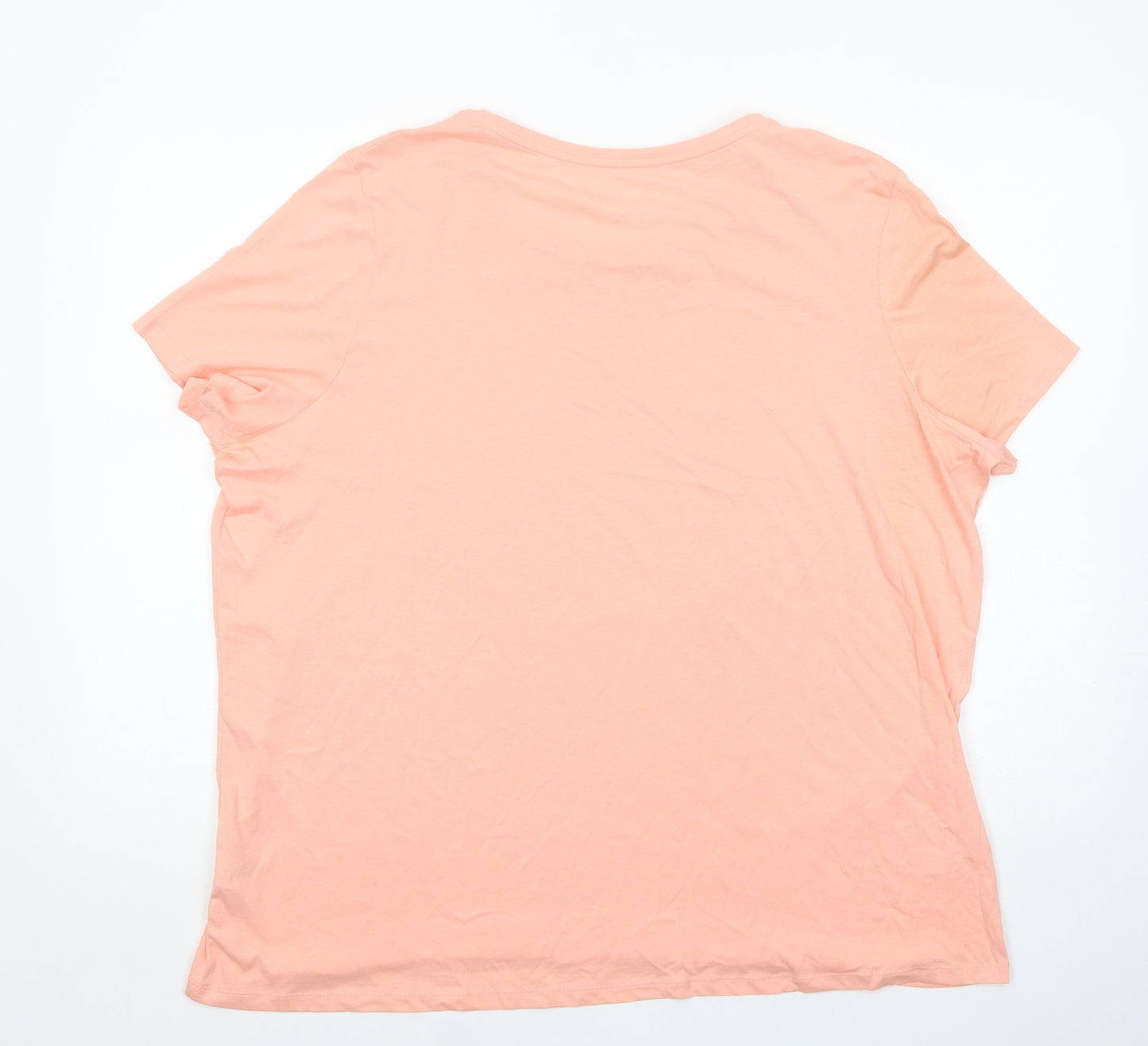 Primark Womens Pink  Cotton Basic T-Shirt Size 2XL Crew Neck - Peachy Keen