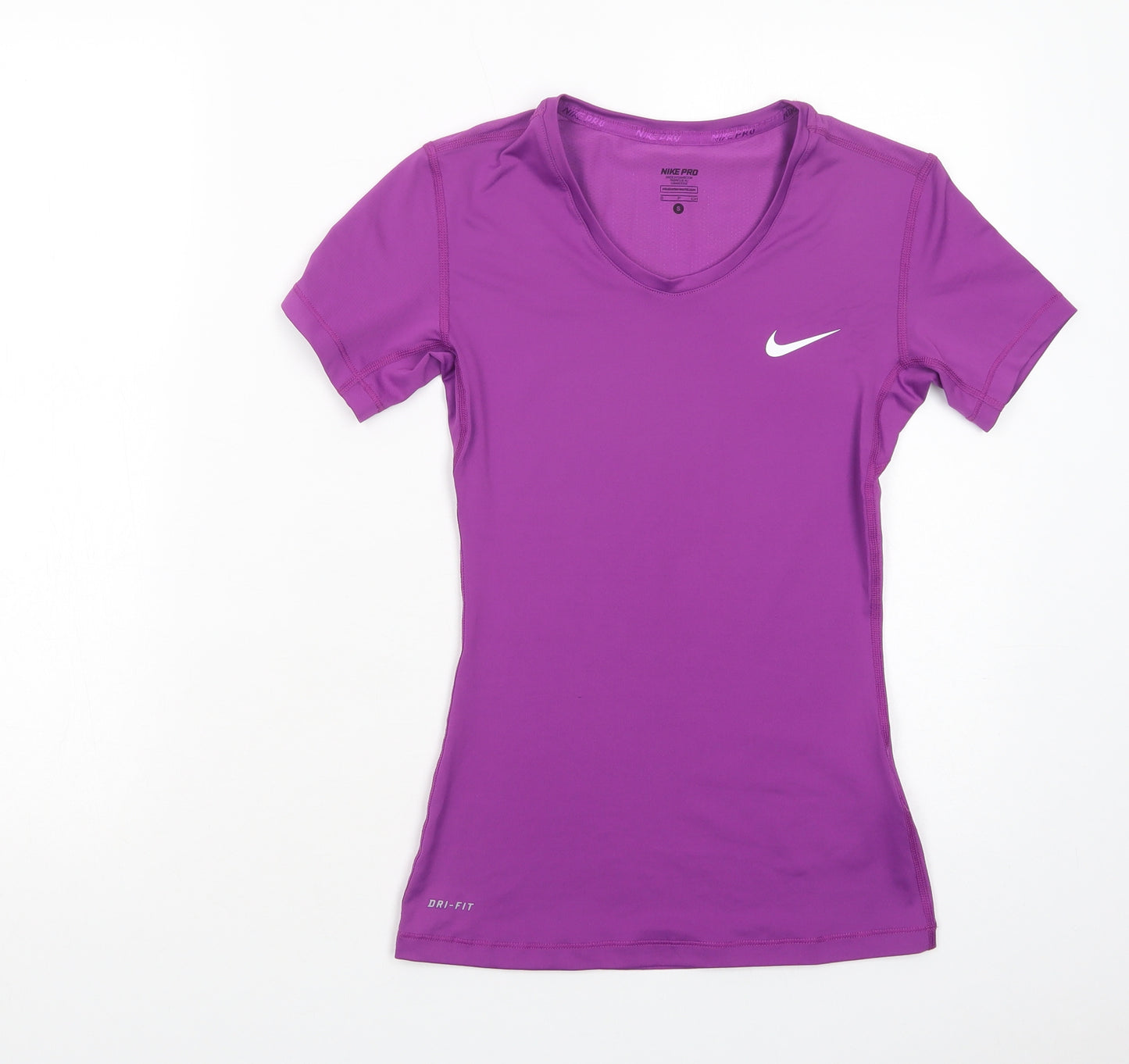 Nike Womens Purple  Polyester Ringer T-Shirt Size S Scoop Neck Pullover