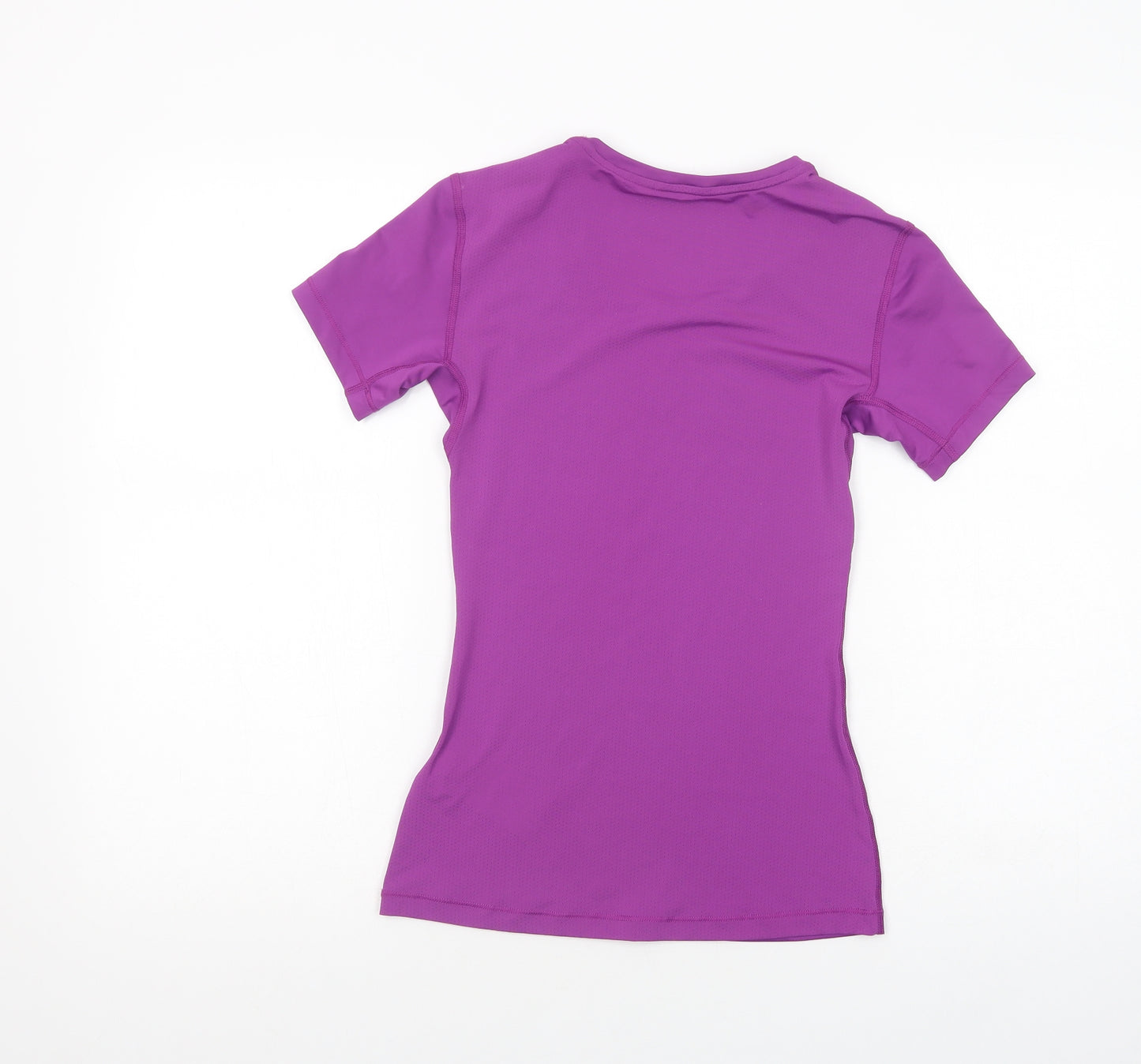 Nike Womens Purple  Polyester Ringer T-Shirt Size S Scoop Neck Pullover