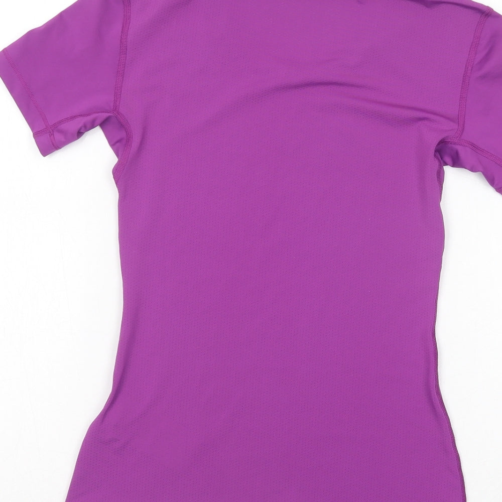 Nike Womens Purple  Polyester Ringer T-Shirt Size S Scoop Neck Pullover