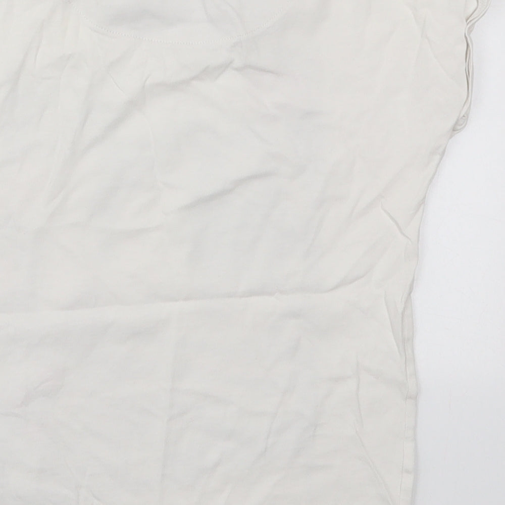 Marks and Spencer Girls White  Cotton Basic T-Shirt Size 7-8 Years Crew Neck Pullover - One Direction