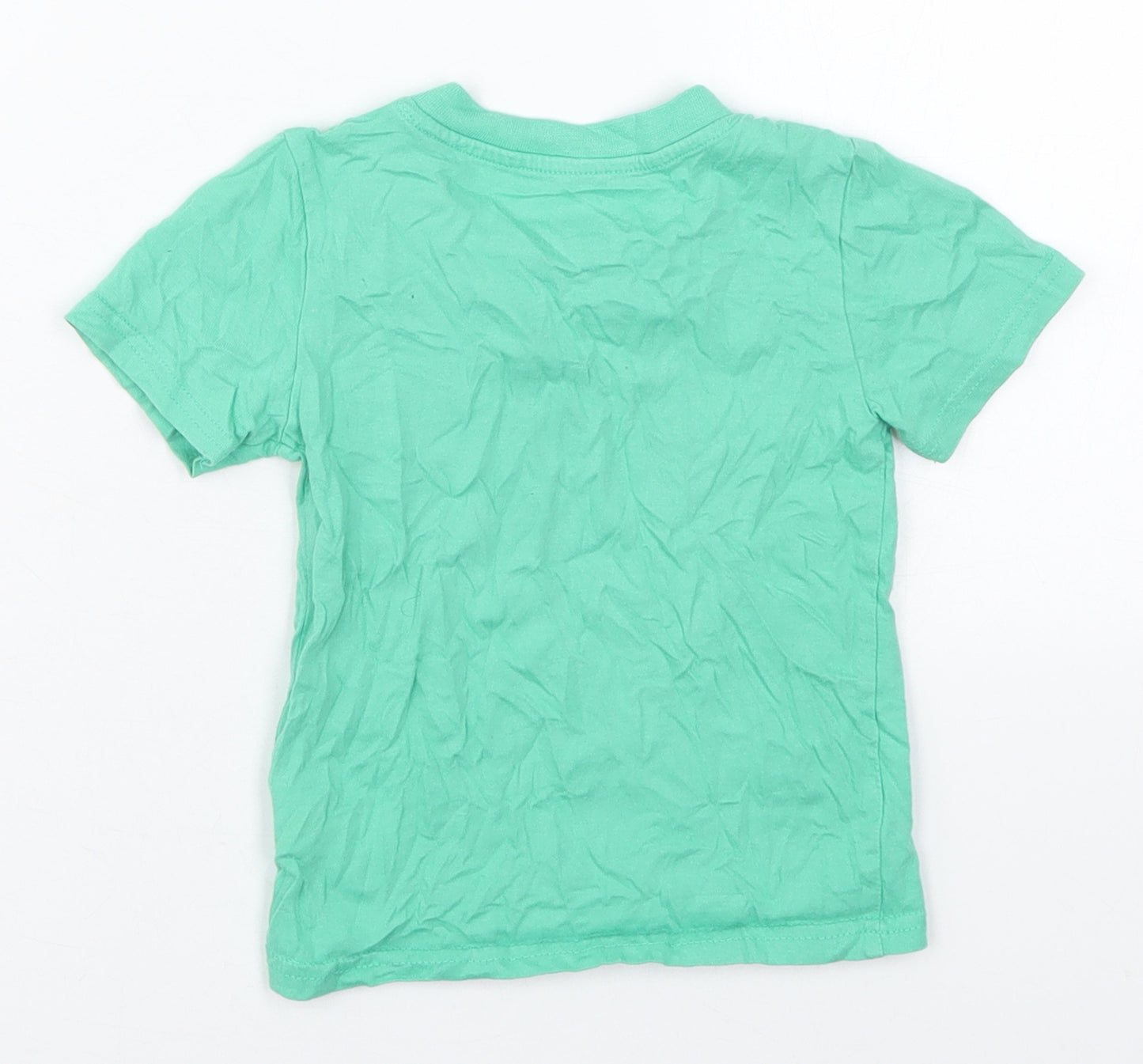 Primark Boys Green  Cotton Basic T-Shirt Size 18-24 Months Crew Neck Pullover - My Dad Is The Best Ever
