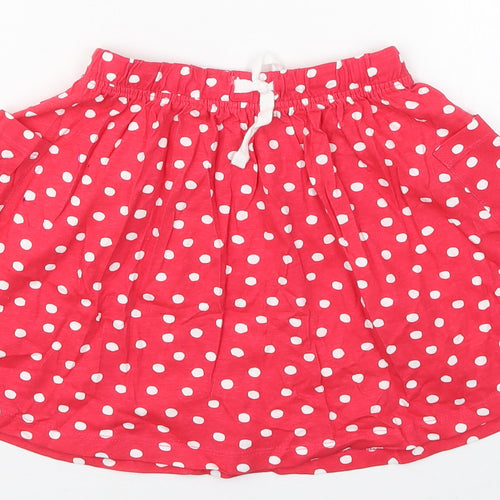 So Cute Girls Red Polka Dot Cotton Skater Skirt Size 2-3 Years  Regular Drawstring