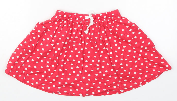 So Cute Girls Red Polka Dot Cotton Skater Skirt Size 2-3 Years Regular Drawstring