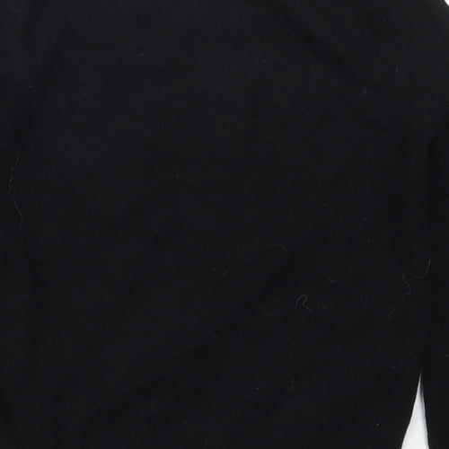Pepperts Girls Black Crew Neck  Acrylic Pullover Jumper Size 6-7 Years  Pullover - Rudolph