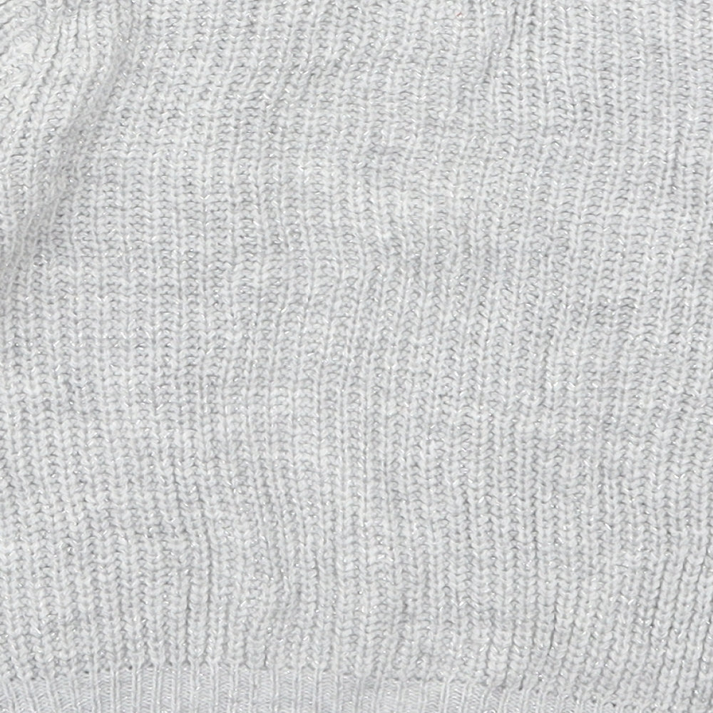 Primark Girls Grey V-Neck  Acrylic Cardigan Jumper Size 2-3 Years