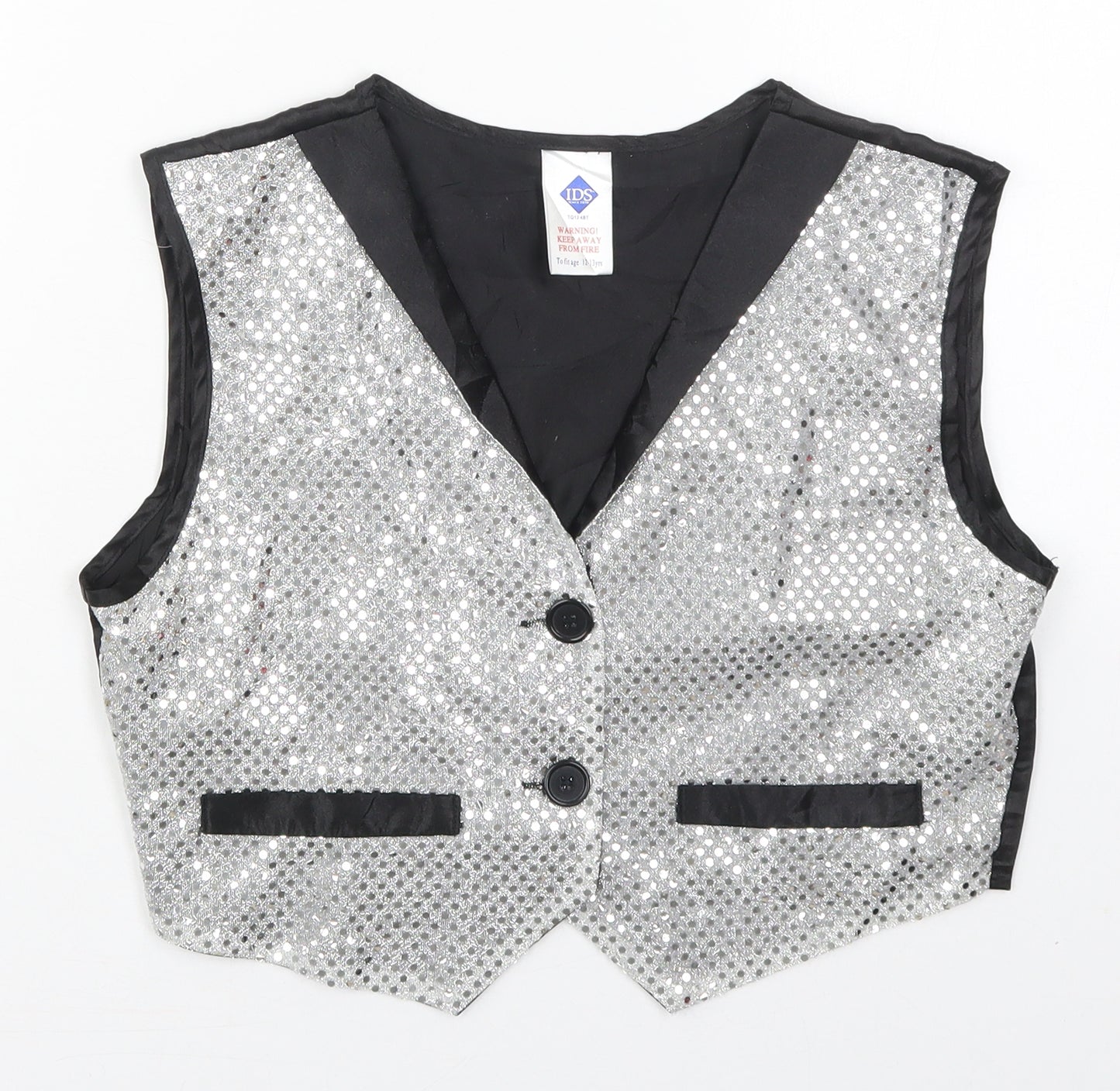 IDS Girls Silver   Jacket Waistcoat Size 12-13 Years  Button