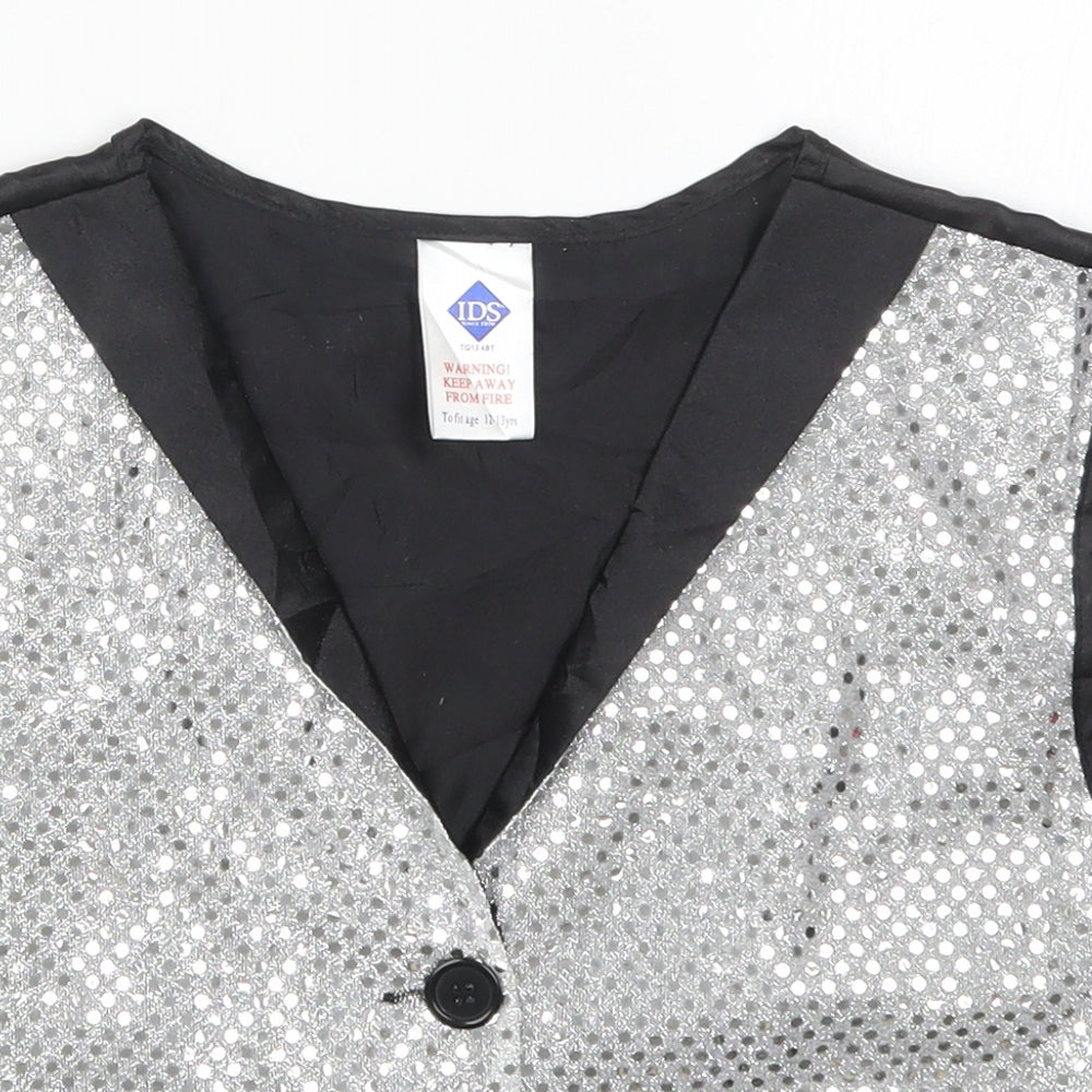 IDS Girls Silver   Jacket Waistcoat Size 12-13 Years  Button