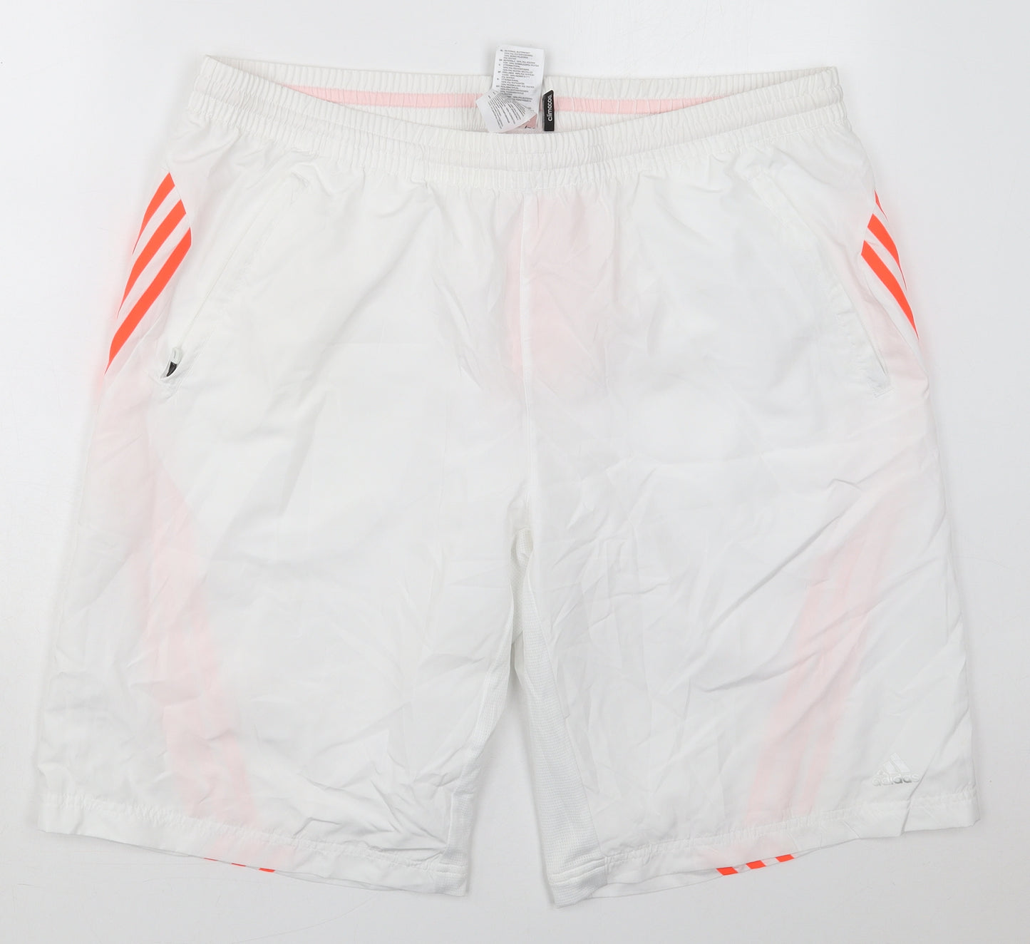 adidas Mens White  Polyester Athletic Shorts Size XL L10 in Regular  - Pink