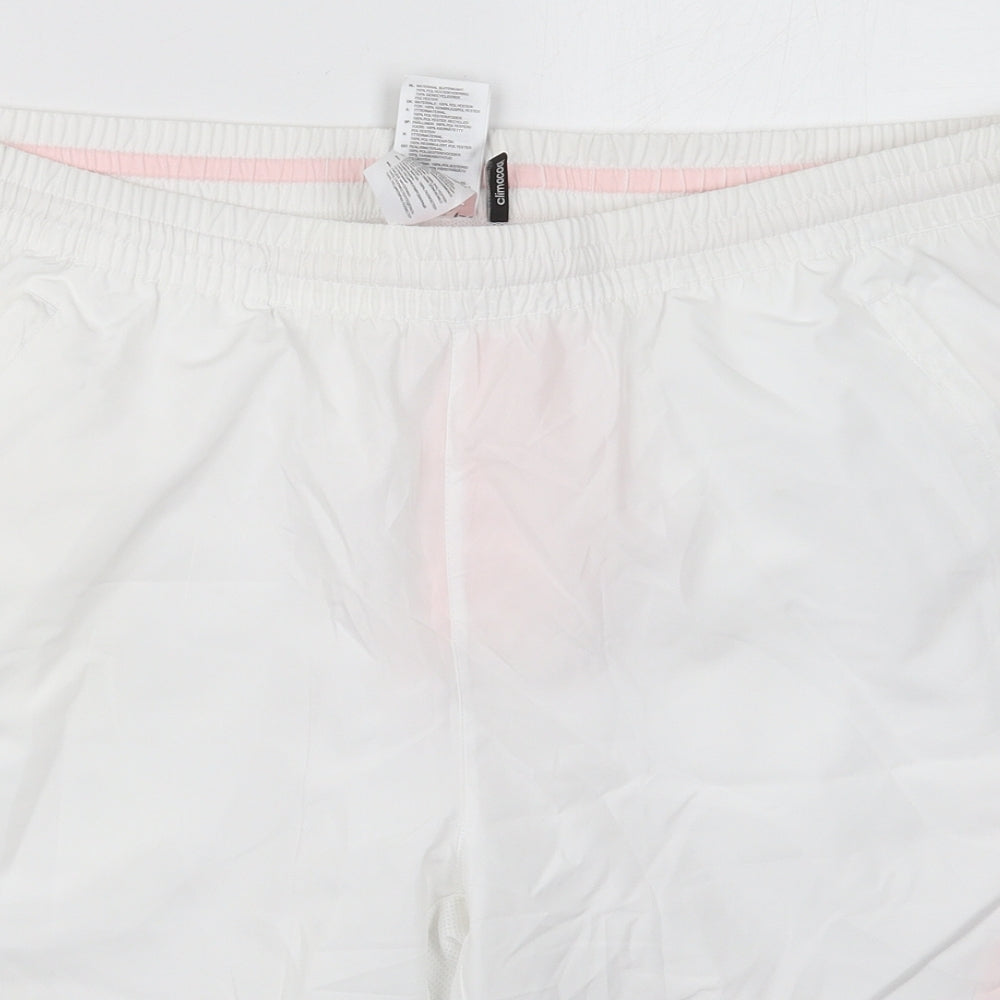adidas Mens White  Polyester Athletic Shorts Size XL L10 in Regular  - Pink