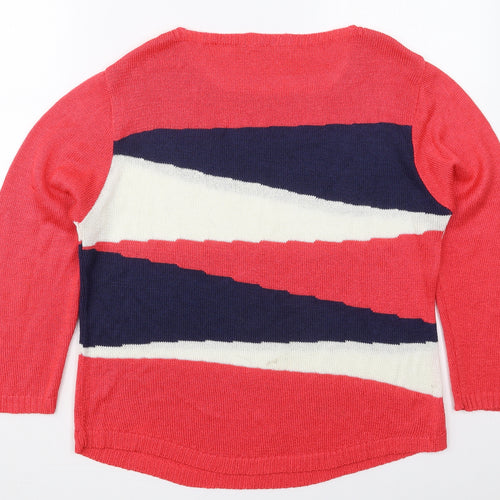 Gerard Womens Pink Crew Neck  Acrylic Pullover Jumper Size M   - Abstract