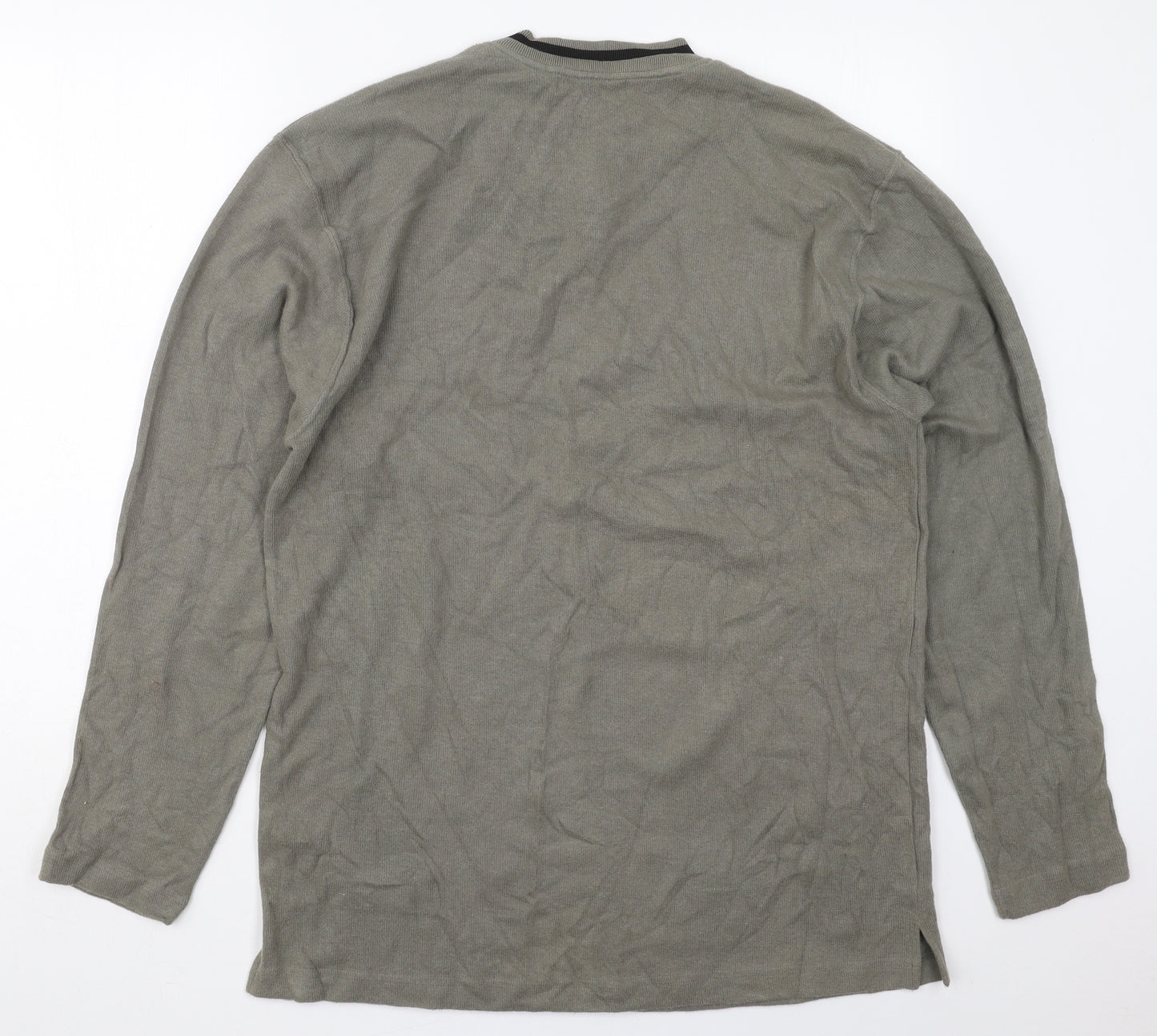Mainstream collection Mens Grey  Cotton Pullover Sweatshirt Size XL