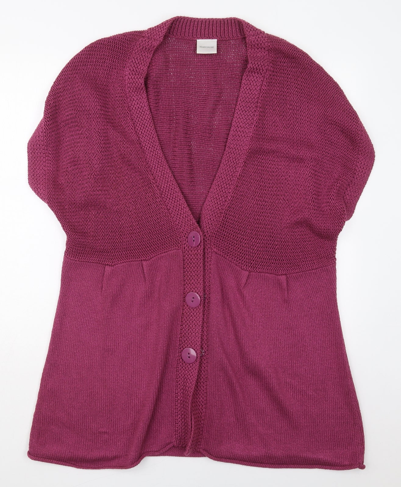 Wardrobe Womens Pink V-Neck  Acrylic Cardigan Jumper Size 20